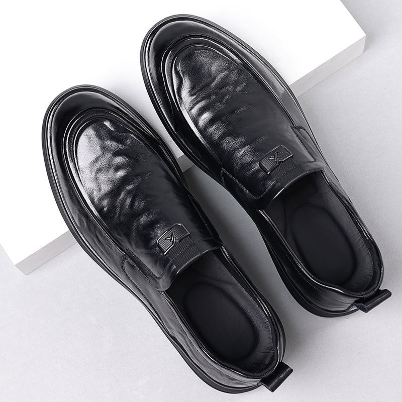 Chaussures de robe en cuir casual d'affaires pleine fleur