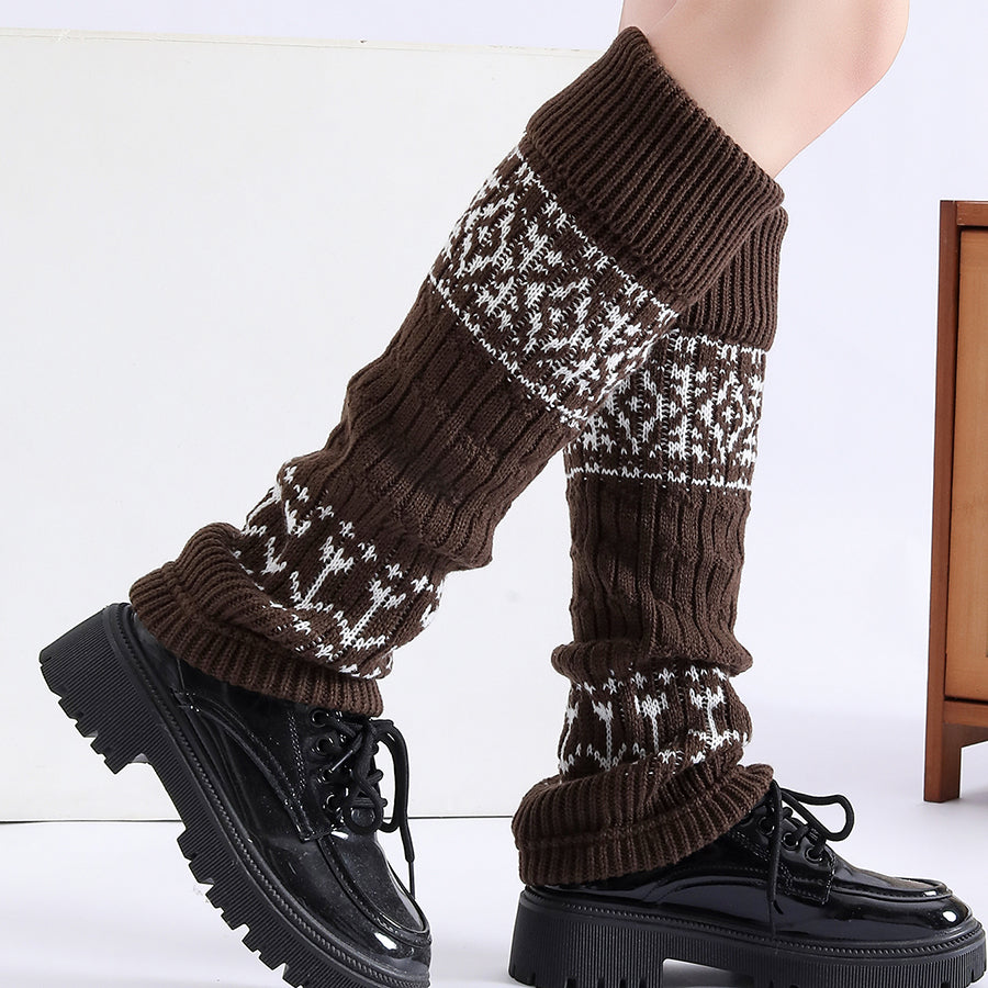 Calcetines Fair Isle Knit Chaussettes Stackable Mid Chaussettes de veau Femmes Bottes de neige d'hiver Acce