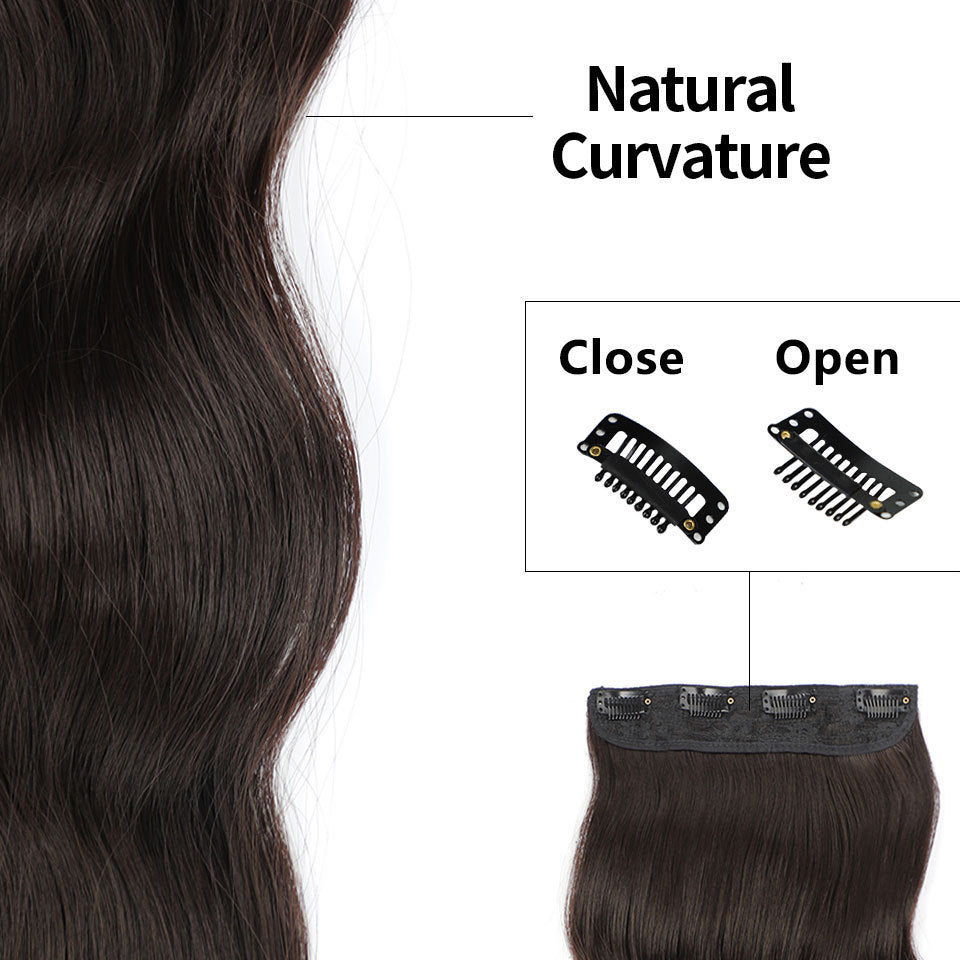 Ensemble de 4 pièces d'extension de cheveux pour femme longue perruque