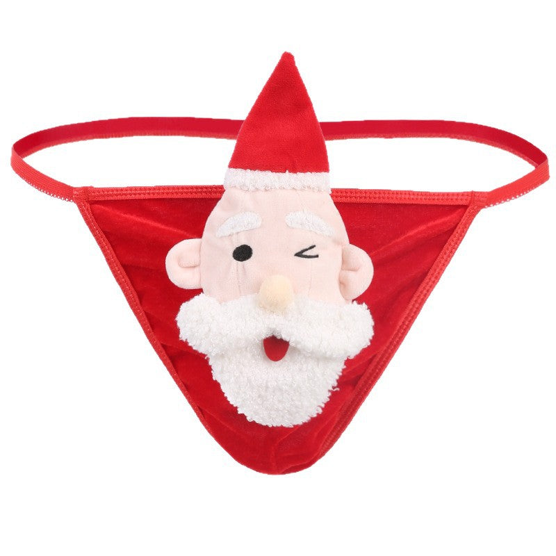 Sous-vêtements de Noël pour hommes Sexy Low Waist White Beard Doll