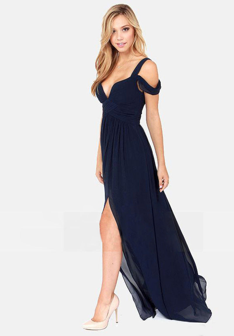 Longueur du sol Élégant style grec Robe plissée