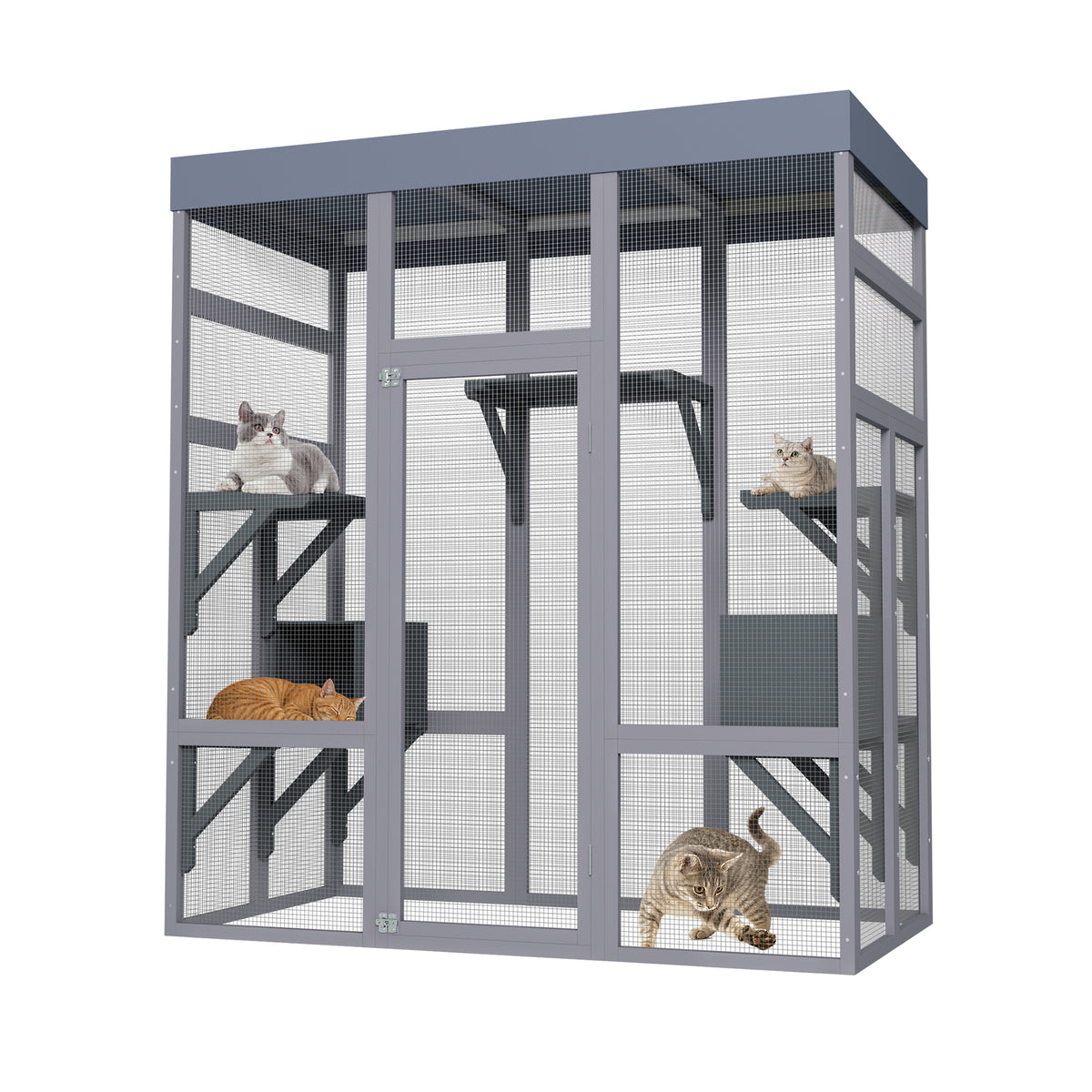 Catio extérieur en bois de 62.6" pour chats