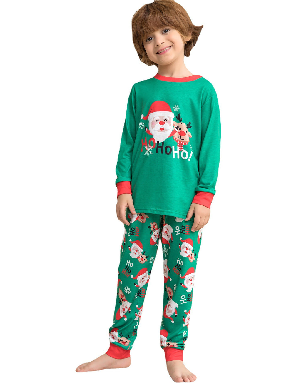 Vêtements de maison de Noël Santa Imprimer Costume parent-enfant