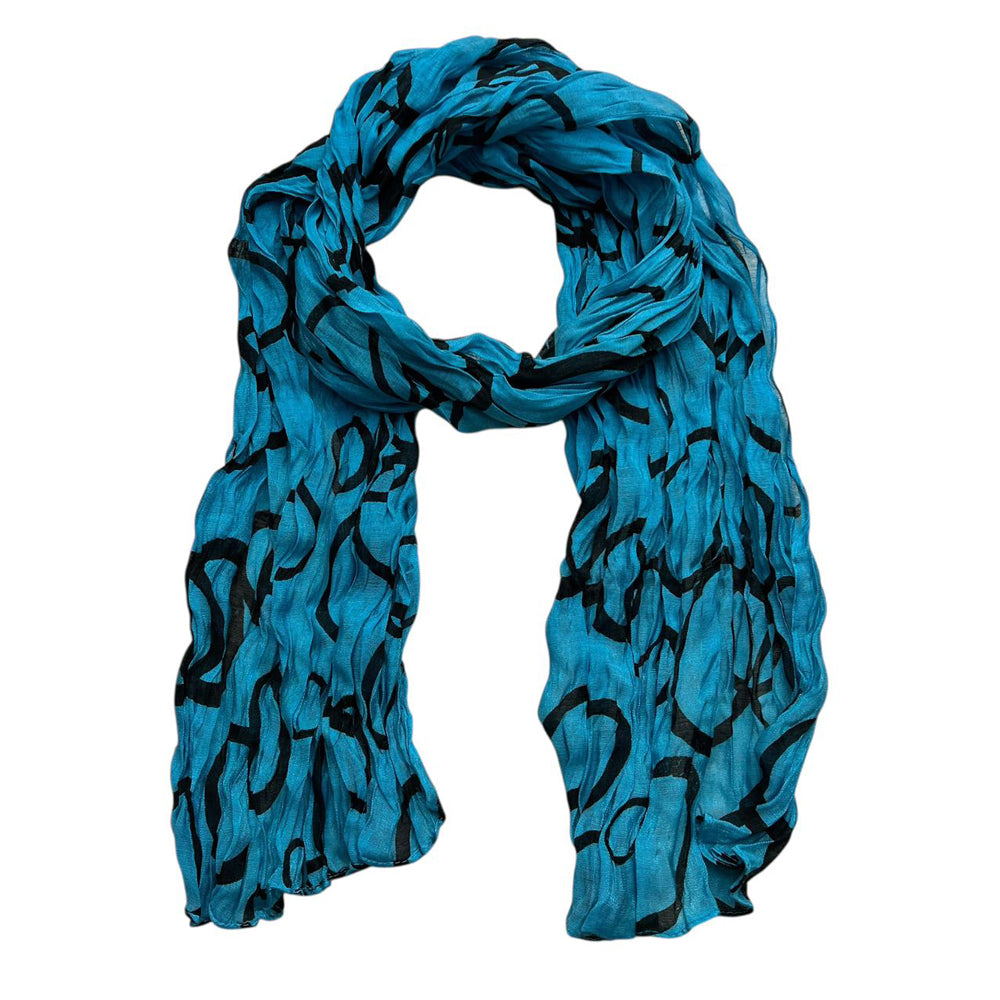 Écharpe à friser imprimée en turquoise de 2pcs