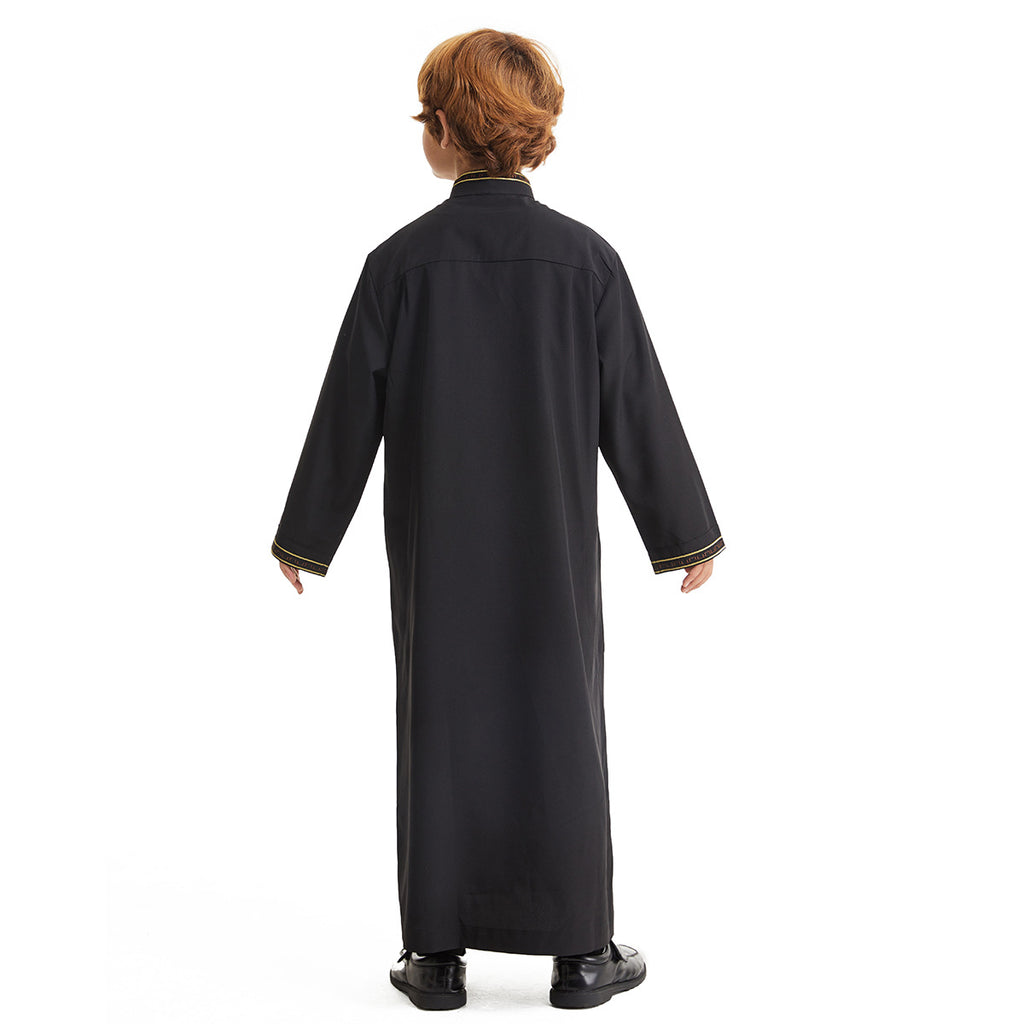 Moyen-Orient garçon Robe Stand Collar Button longue chemise