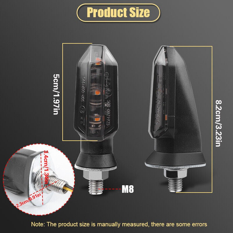 2Pcs moto moto tourner feux de signalisation indicateurs lampe Amber Mini LED 12V