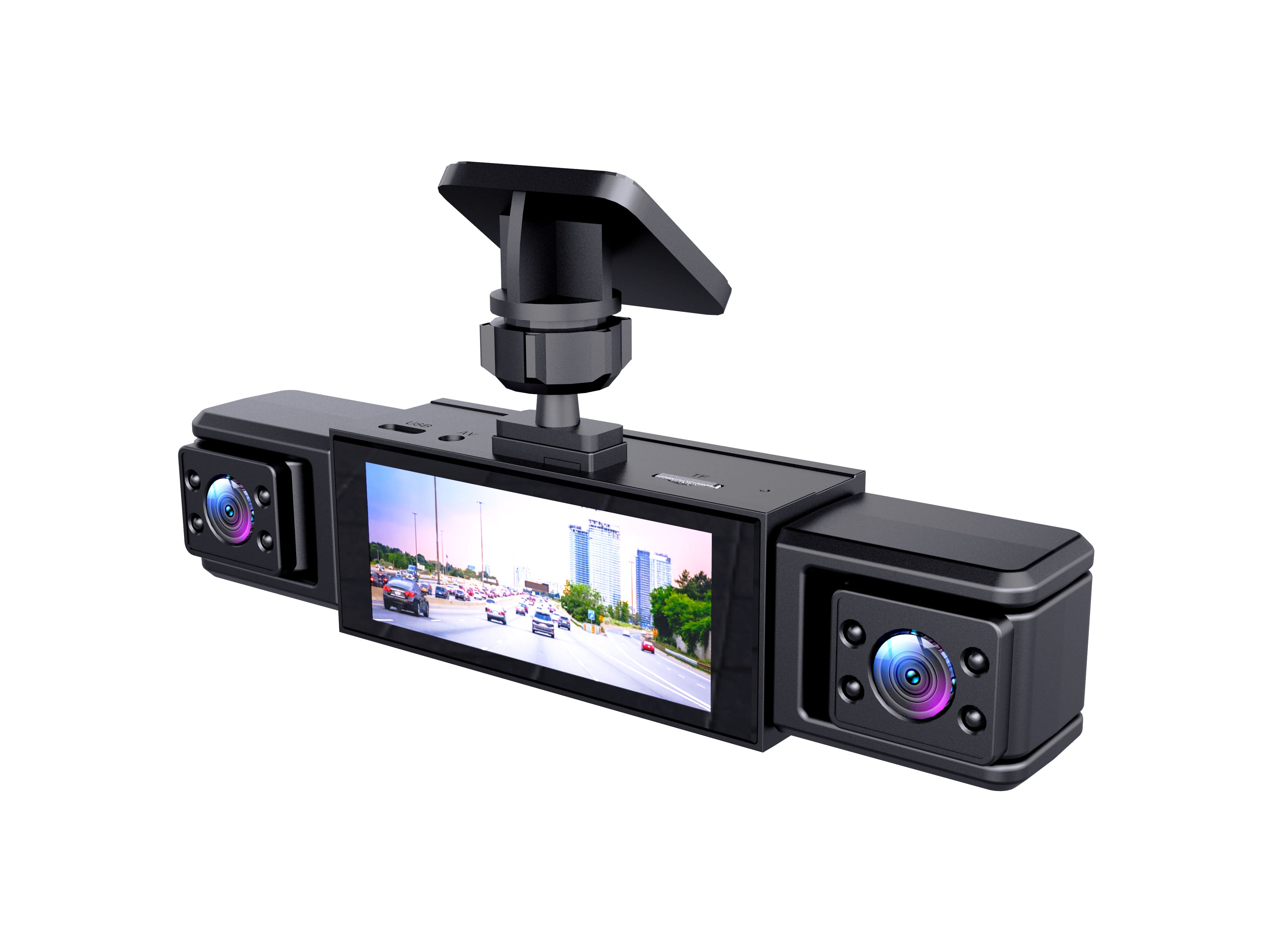 1080P enregistreur de conduite haute définition avec quatre objectifs