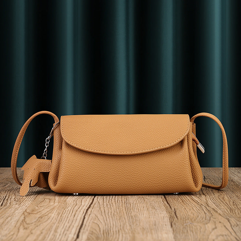 Soft Cowhide plissé sous bras Crossbody Sac pour femmes