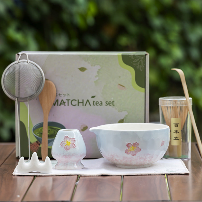 Set en céramique 8 pièces peint à la main Matcha