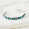 Bracelet en argent vintage vert turquoise de style occidental pour femmes