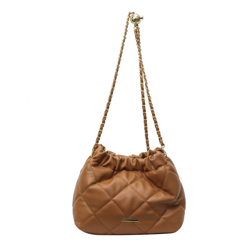 Fashion Femmes Casual Rhombus Sac à épaule Sac à la chaîne Messenger