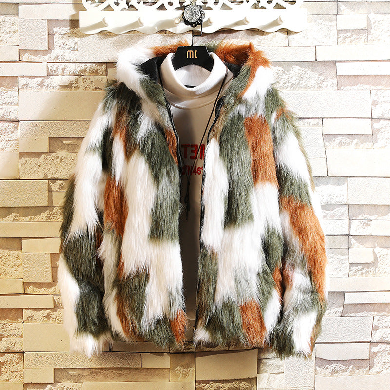 Manteau chaud en cuir de faux-faux pour hommes