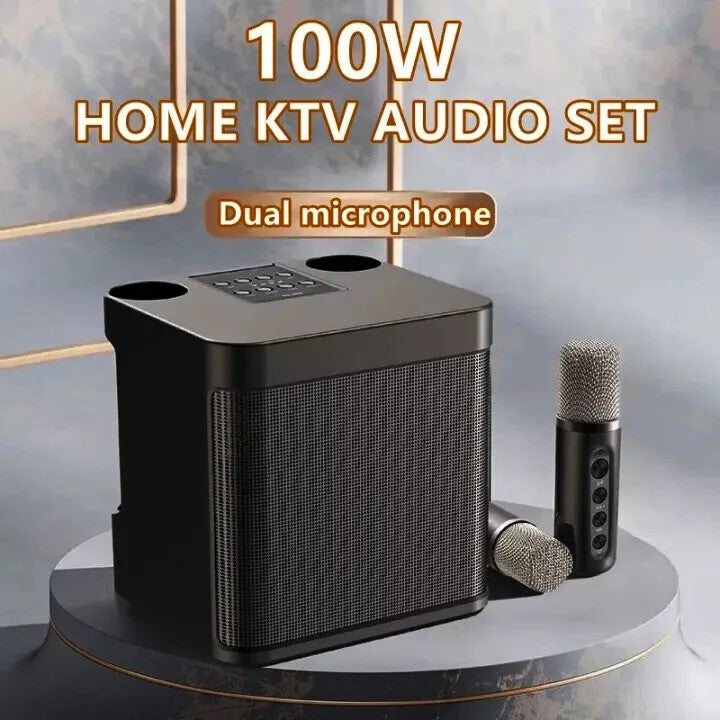 Haut-parleur de karaoké Bluetooth portable avec 2 microphones sans fil