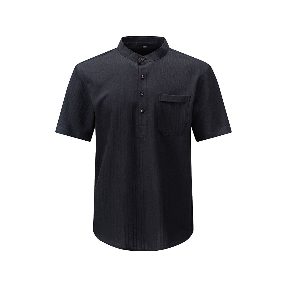 Jiana Été Chemise Homme à manches courtes avec Henry Collar