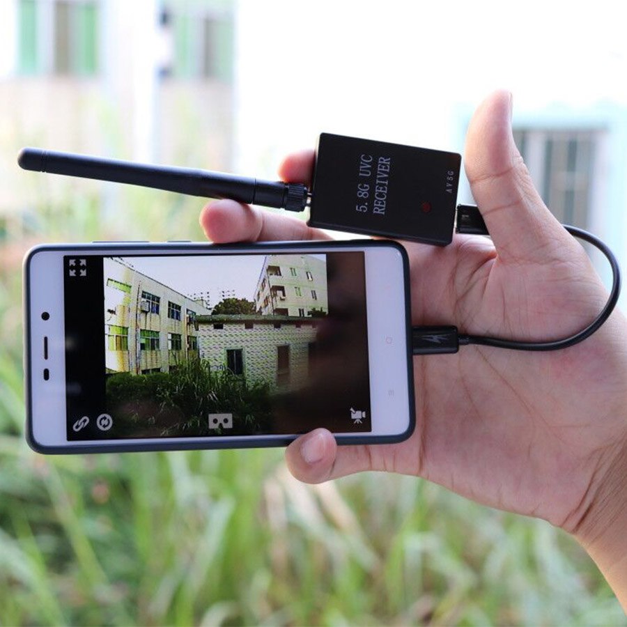 FPV Mini 5.8G OTG 150CH Mini récepteur UVC Video Downlink Recherche automatique VR Lunettes Android