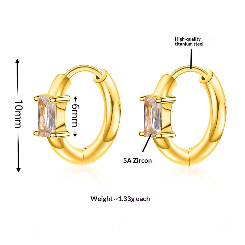 Boucles d'oreilles Zircon en acier de titane pour femmes