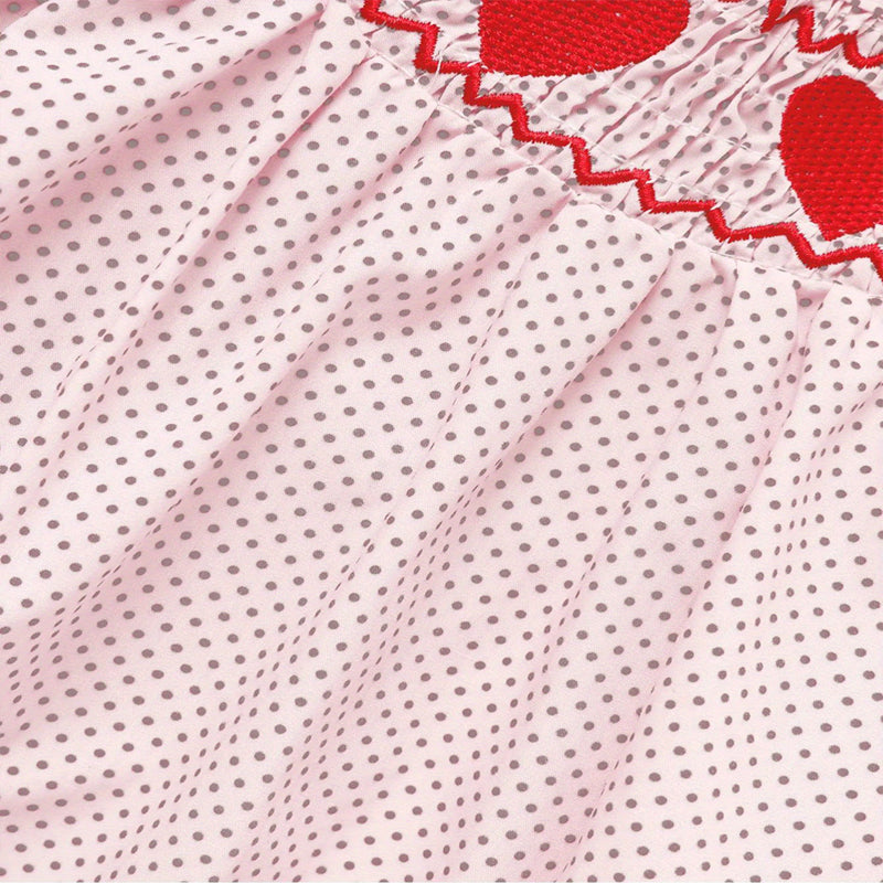 Romper rose à manches courtes de bébé fille
