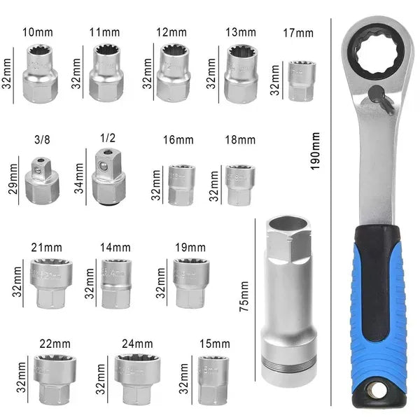 Kit d'outils bidirectionnels de combinaison rapide de sortie de la prise de socket