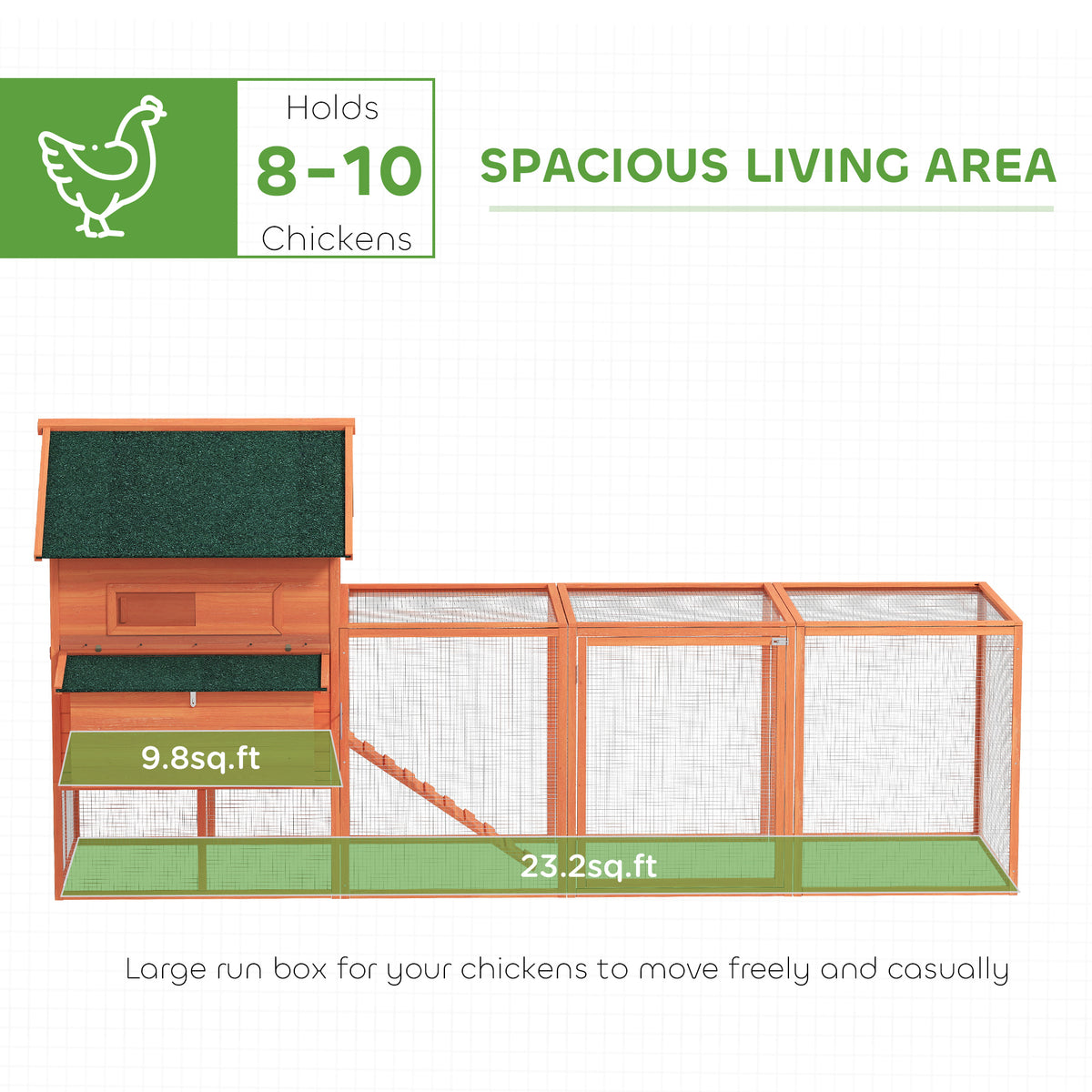 Coop de poulet en bois de 137 po pour 4-6 poulets