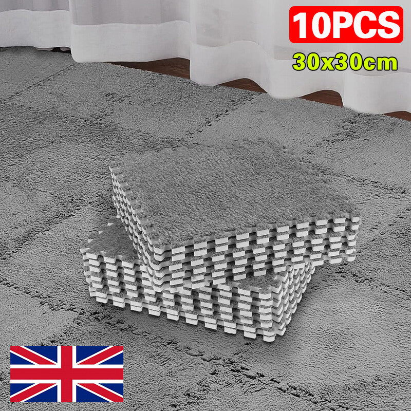 10X Carreaux de tapis enroulés Soft Fluffy en peluche tapis pour escalader Royaume-Uni
