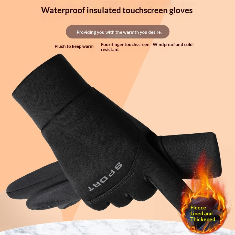 Gants de vélo thermique pour hommes compatibles avec les écrans tactiles