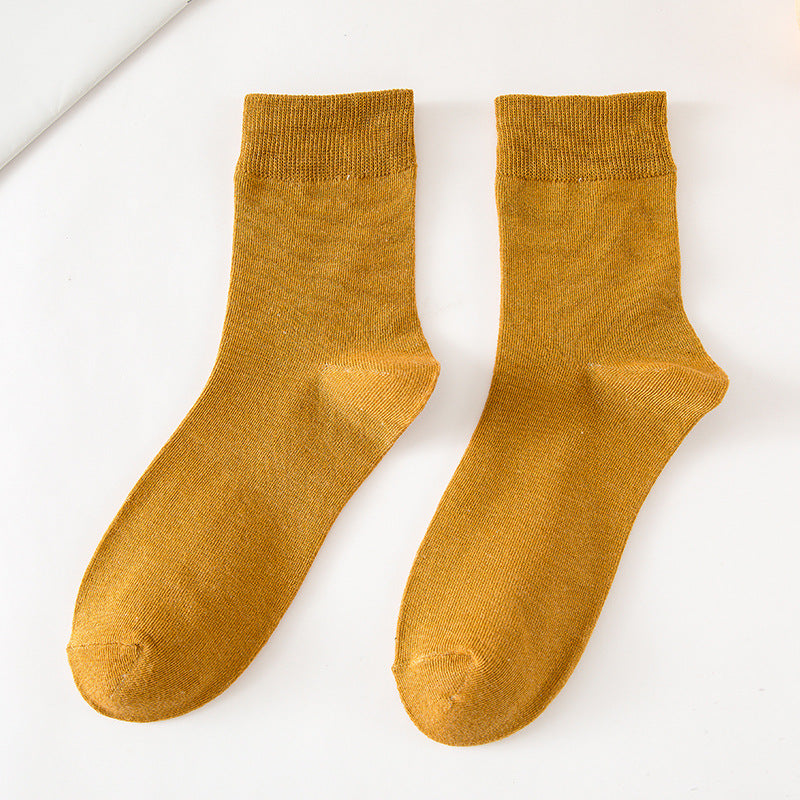 Chaussettes de tube Automne et hiver Couleur solide