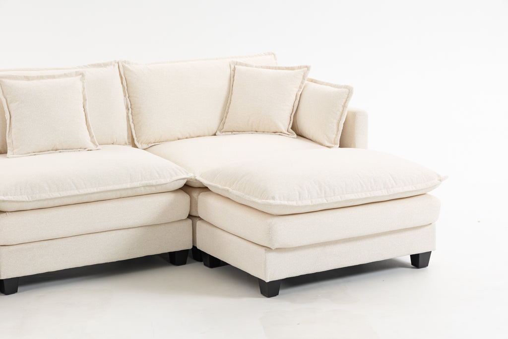 Moderne 4 places avec 2ottoman 149.61" Canapé sectionnel avec oreillers de taille