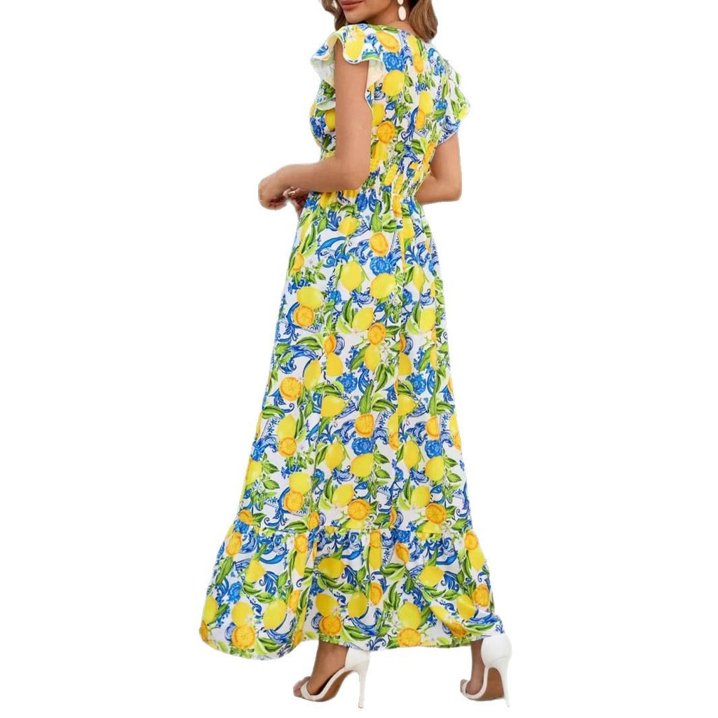 Robe à motifs citronnés