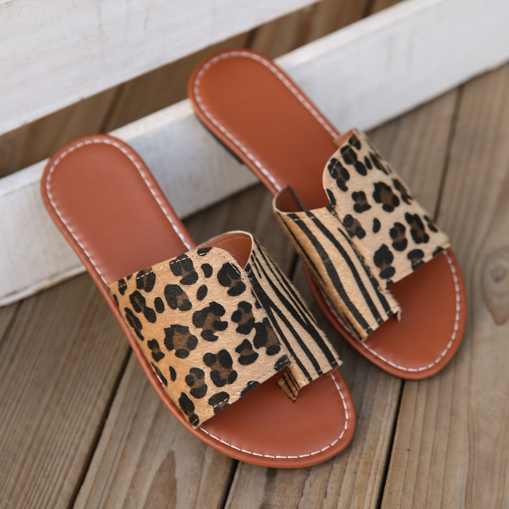 Sandales plates à bout ouvert pour femmes