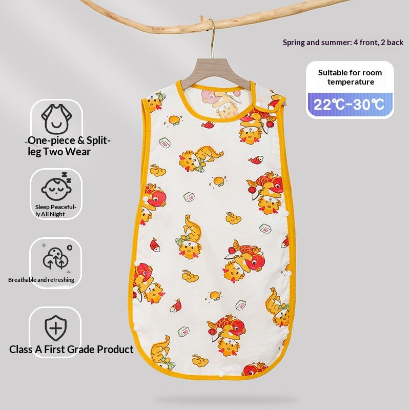 Baby And Toddler Summer Sleeping Bag Class A Pure Cotton Gauze Vest Style