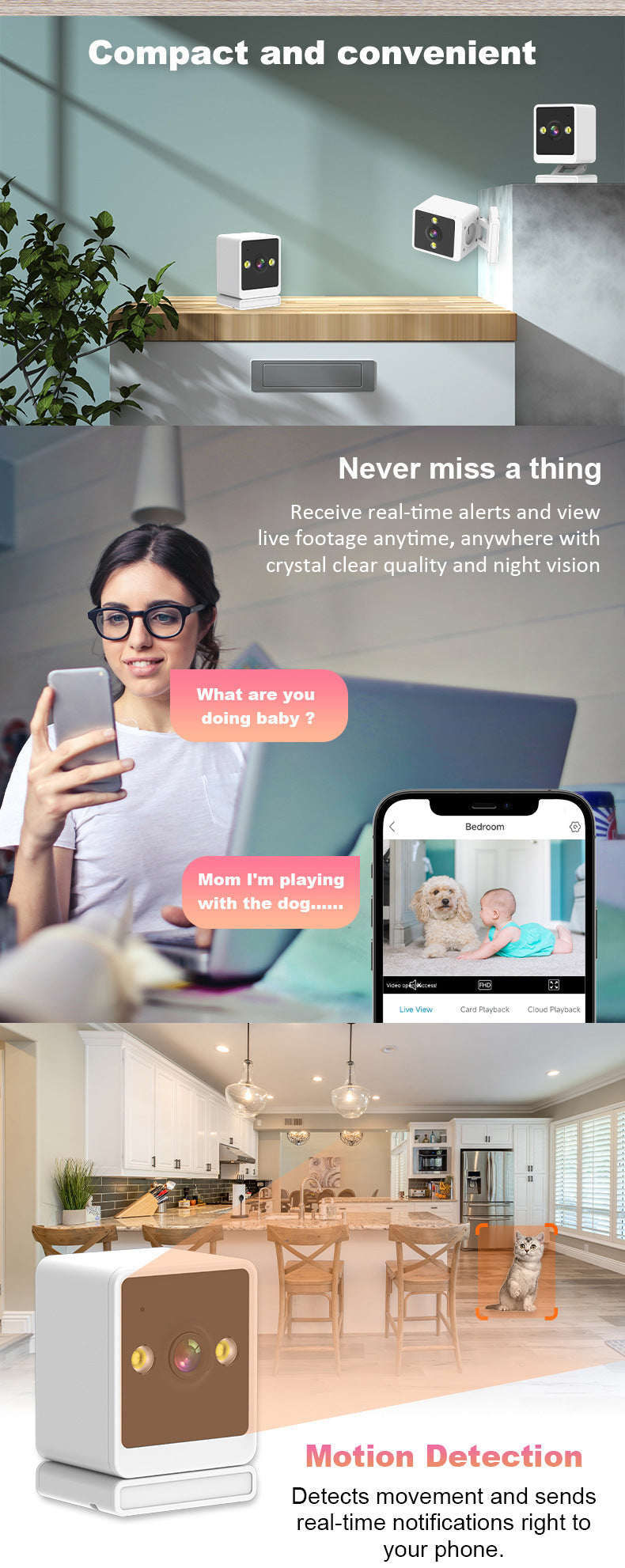 Caméra de surveillance Wifi sans fil Accueil