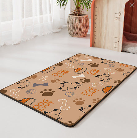 Chiens et chats Manger Mat Anti-overflow Waterproof Facile à nettoyer Animaux de compagnie Aspirant de l'eau Quick-