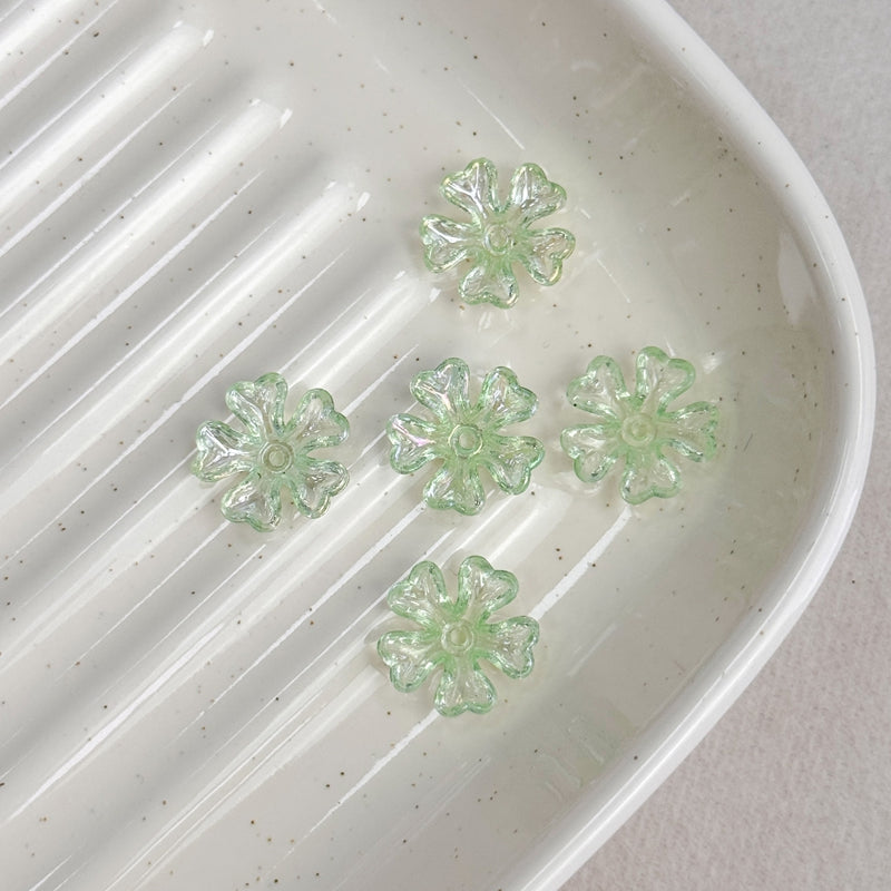 Perles de fleurs en acrylique 5-Petal