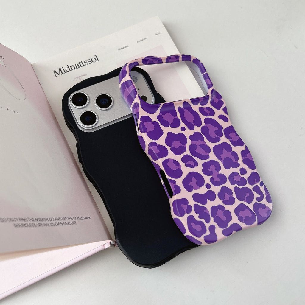 Contraste-couleur Leopard-print Dossier téléphonique Novel Et Niche