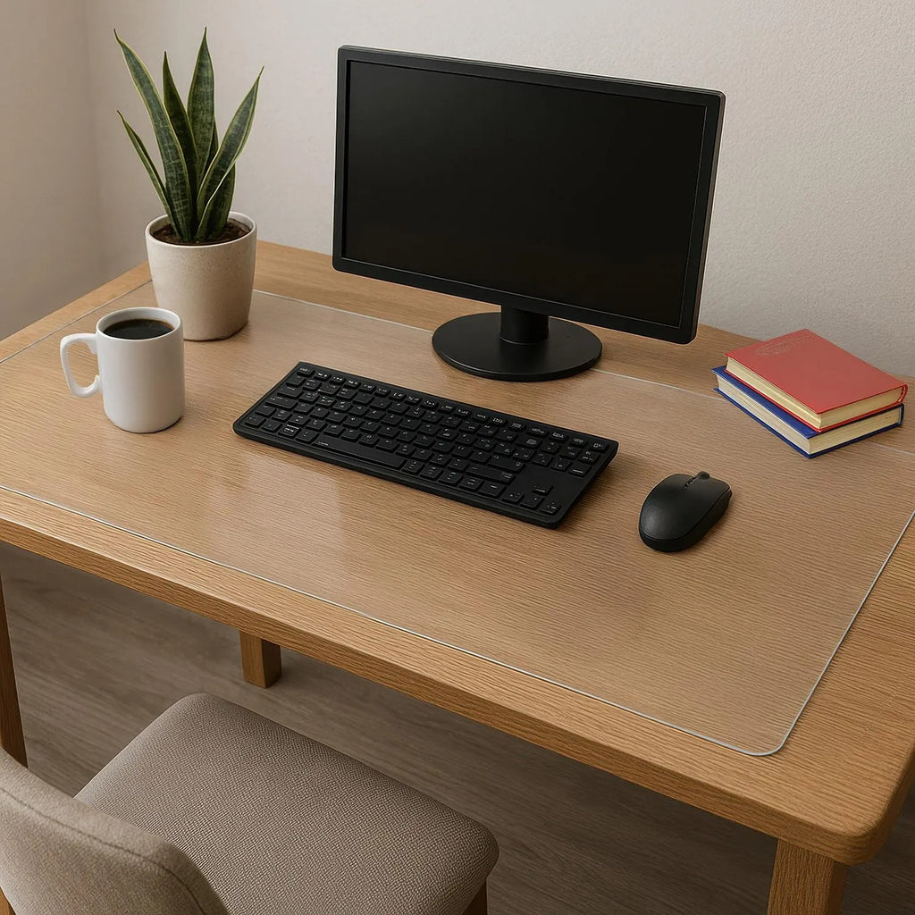 Couverture de table en PVC transparent Protecteur de bureau tapis imperméable Couverture de table pour chambre Dr
