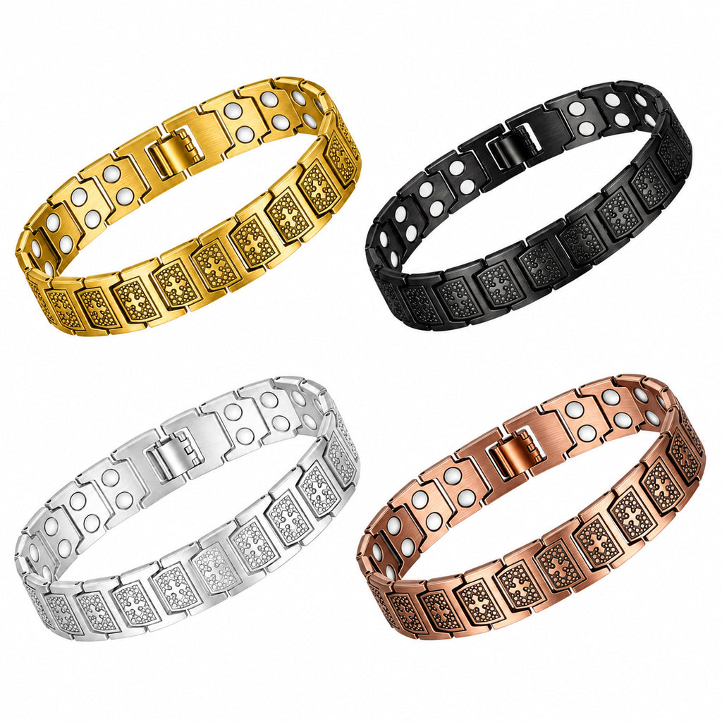Bracelet amovible magnétique double rangée pour les hommes