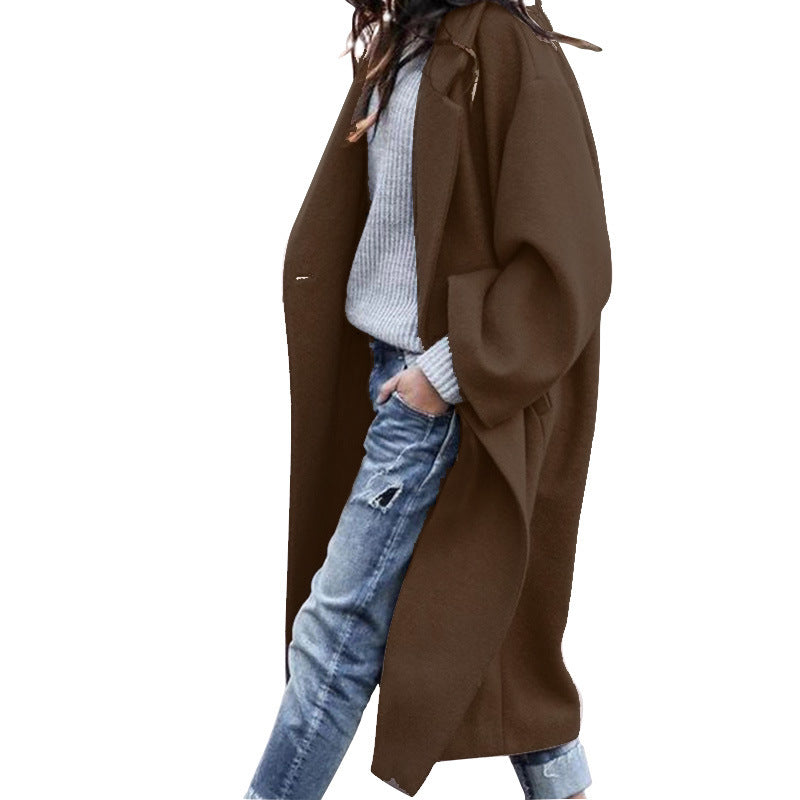 Manteau Automne Hiver European and American Cross Border Vêtements Femmes Amazon Casual Long