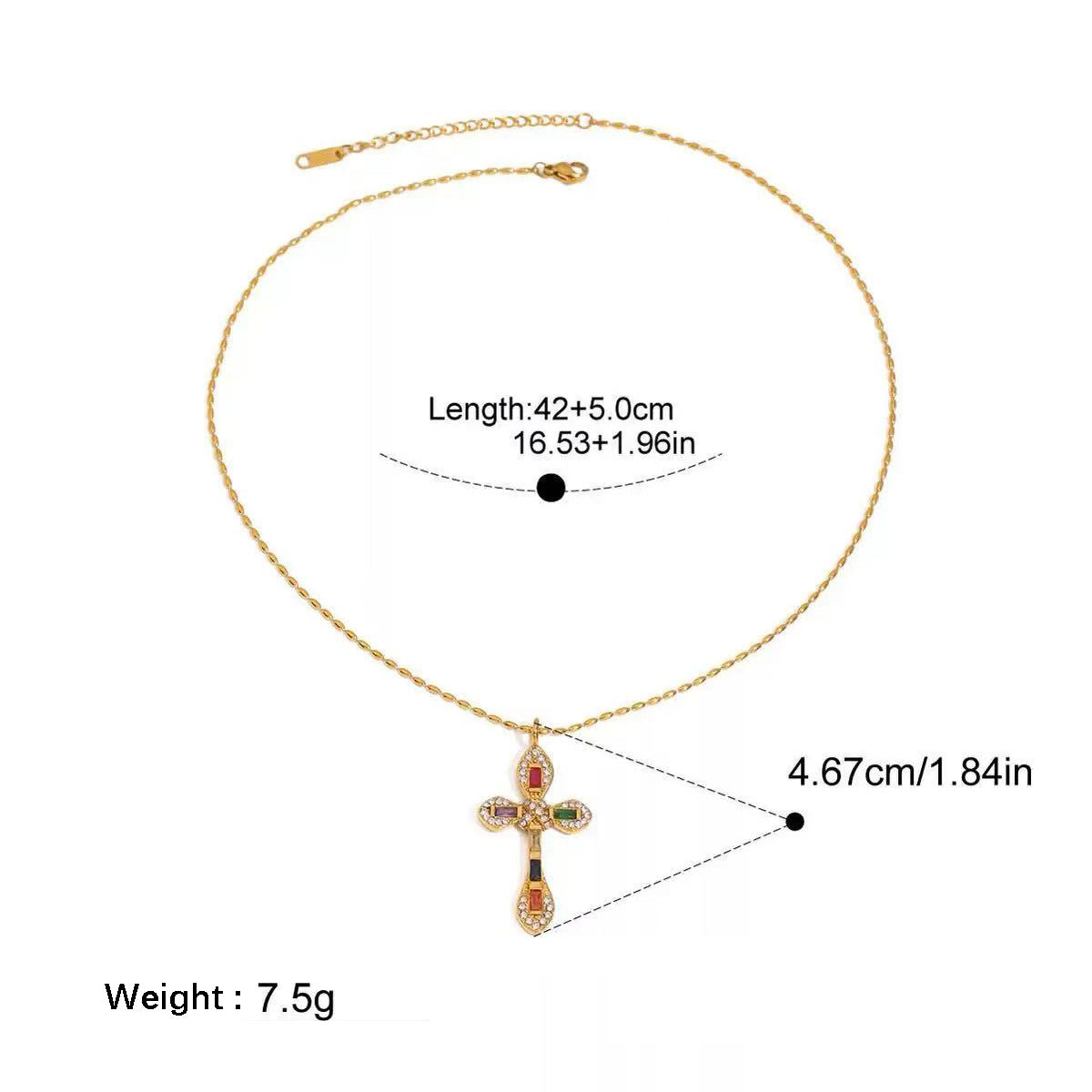 Zircon Collier en acier titane Et résistant à la Fade