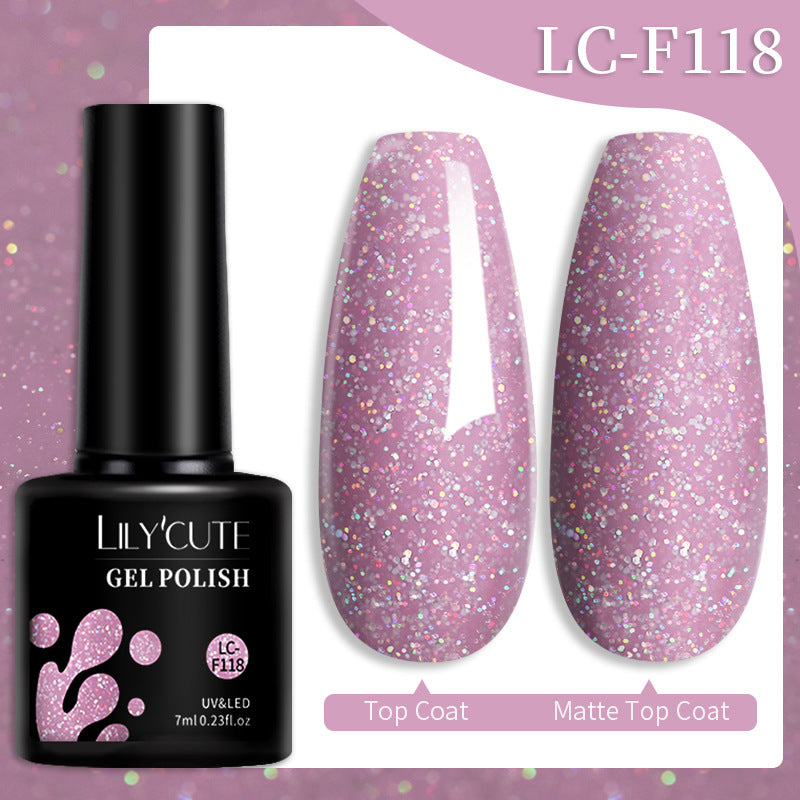 Jeu populaire Glitter Colle d'ongle de couleur solide