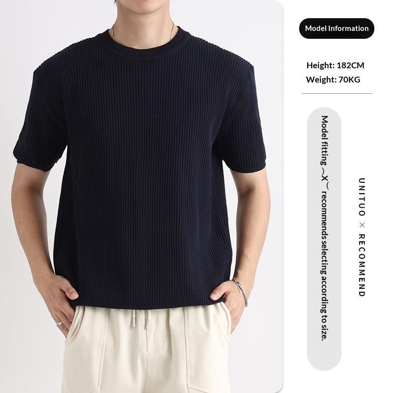 Vêtements tendance masculins occasionnels et détendues à col rond pour hommes