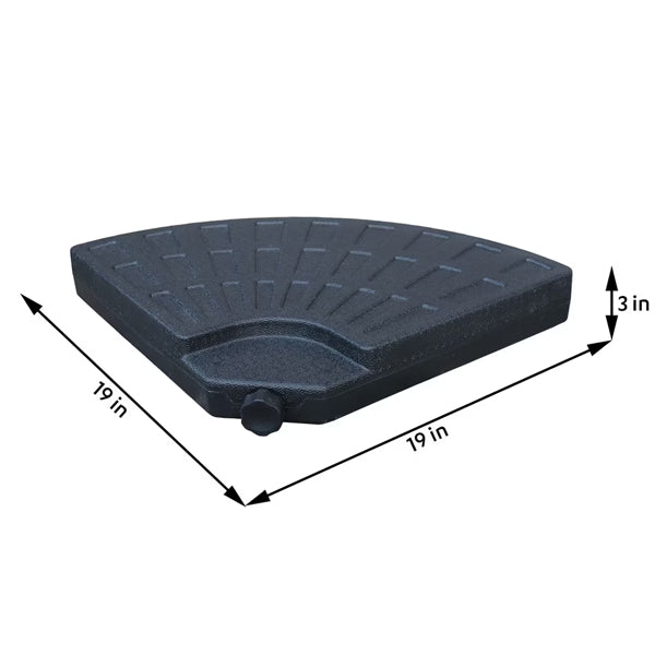 145 Lbs Capacité Pondérée Cantilever et base de parapluie de patio offset en noir (4 pièces) (Sh