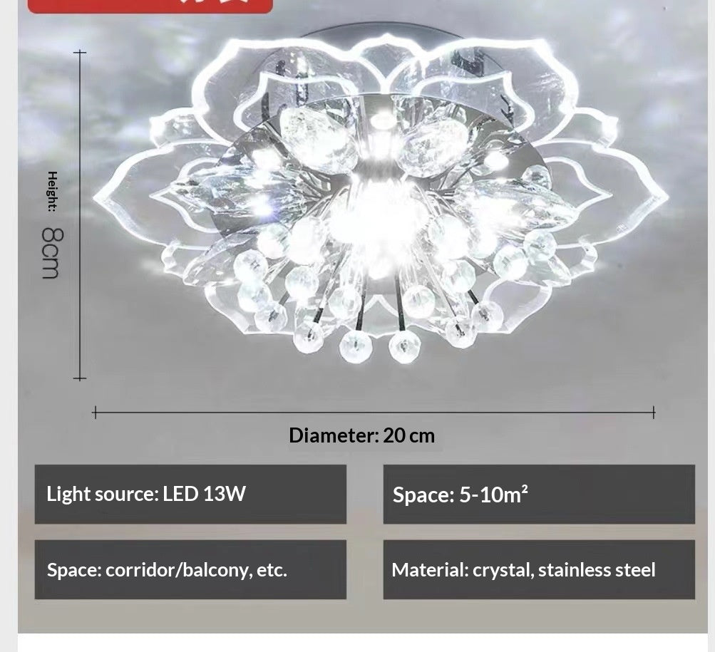 Cristal couloir couloir lumière minimaliste moderne Spotlight LED encastré fixation