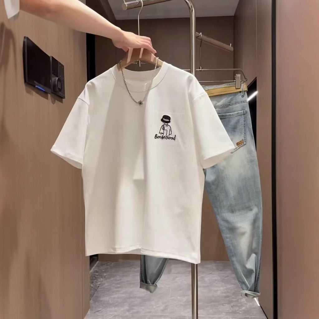 Marque Short Sleeve Ins 100 coton manteau d'été homme imprimé T-shirt tendance hommes et femmes A