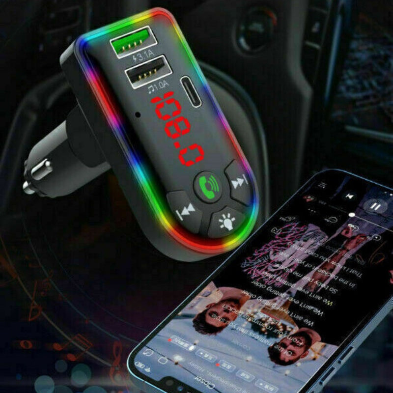 Voiture Bluetooth 5.0 lecteur MP3 radio FM émetteur 3.1A Lots d'adaptateur de chargeur rapide