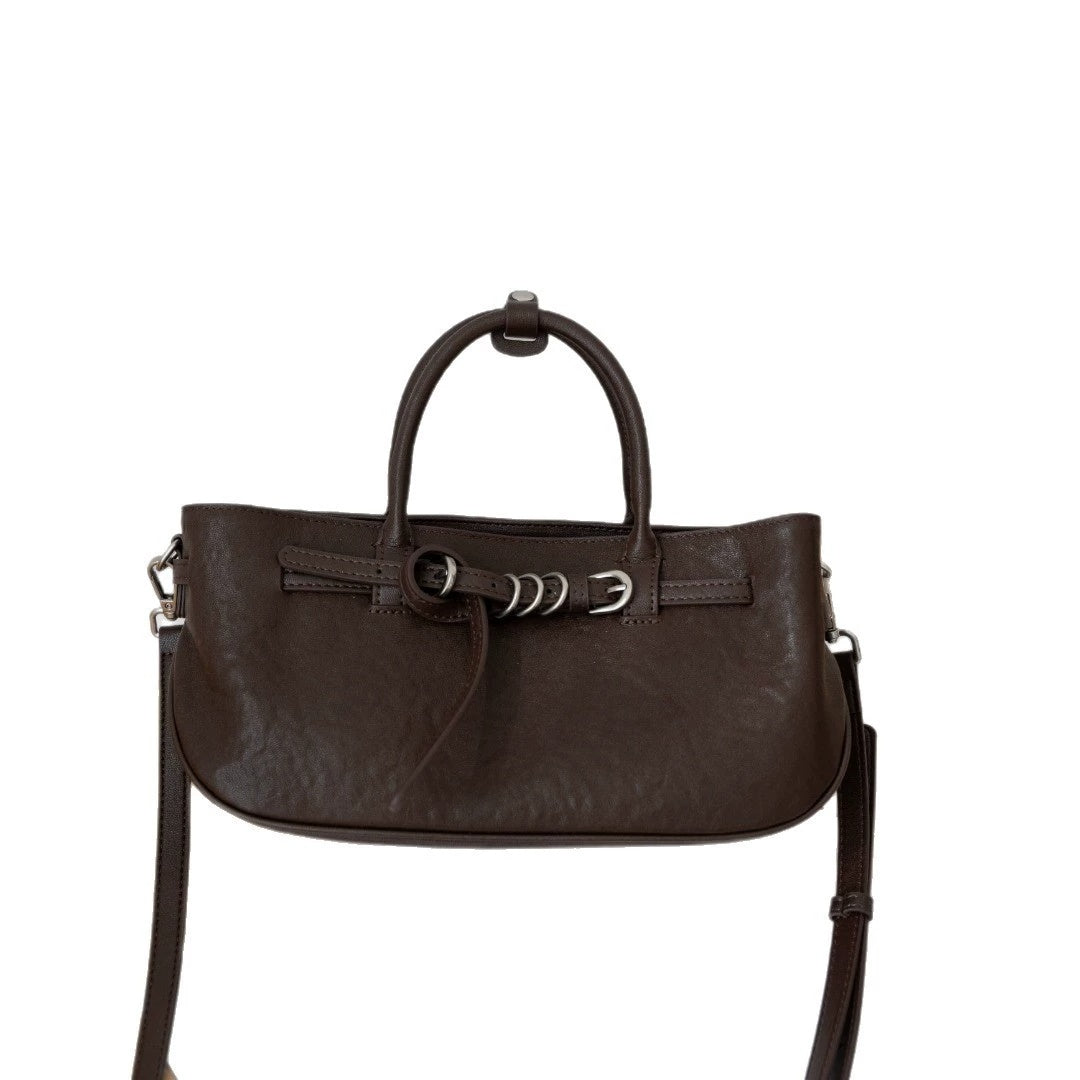 Sac à main vintage en cuir tanné aux légumes pour femmes