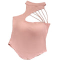Camisole de col haltère irrégulière pour les femmes