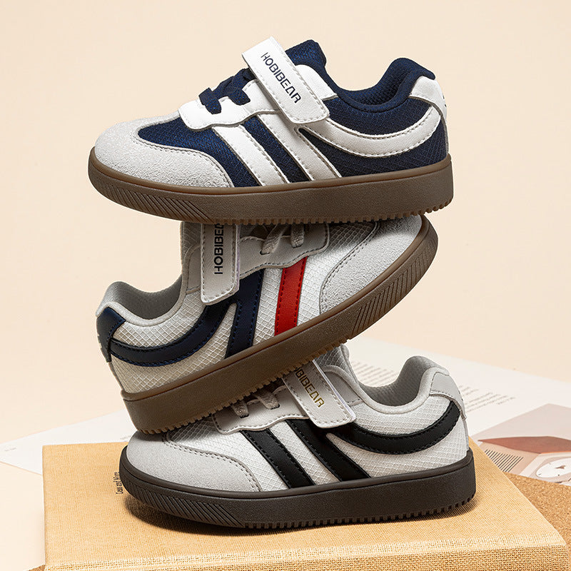 Kids Retro Wide-toe Casual Velcro Sneakers