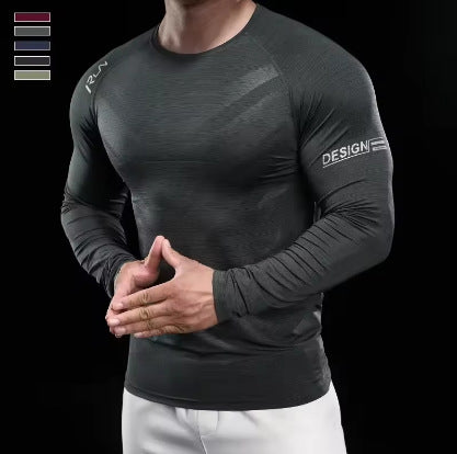 T-shirt sport polyvalent à manches longues pour hommes