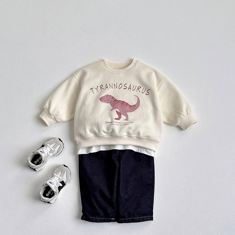 Sweatshirt de dessin animé coréen pour enfants Dinosaur