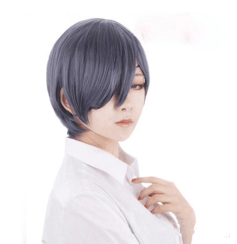 Perruque pour hommes gris couleur mixte cheveux courts